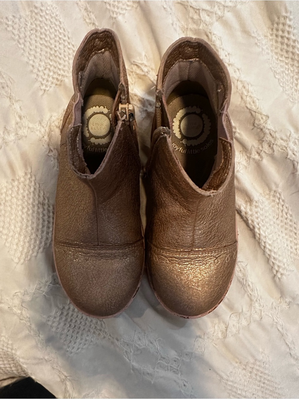 Livie & Luca Children's Metallic Gold Zip Ankle Boots